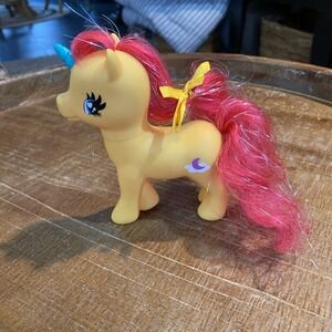 1981 PONY Figure | Yellow w/ Pink Hair | Cloud/Moon Symbol Vintage